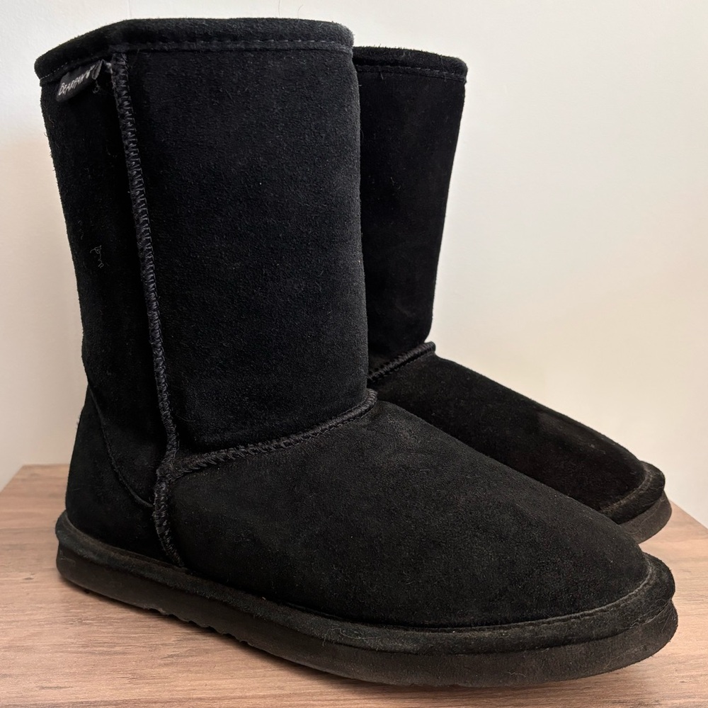 BearPaw Dorado Boots in All Black Wool Lining 7/8